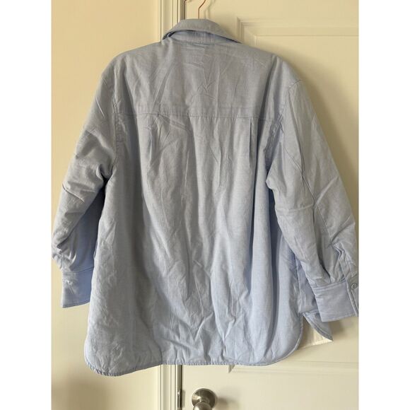 MANGO - Light blue fluffy shirt, 100% cotton fabric, size XS - Picture 6 of 7